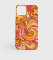 New Look Orange Retro Floral Phone Case for iPhone 12